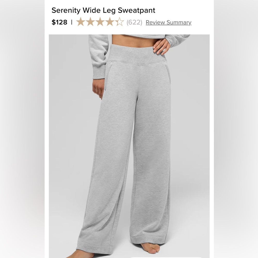 ALO Yoga Serenity Gray Wide-Leg Sweatpants